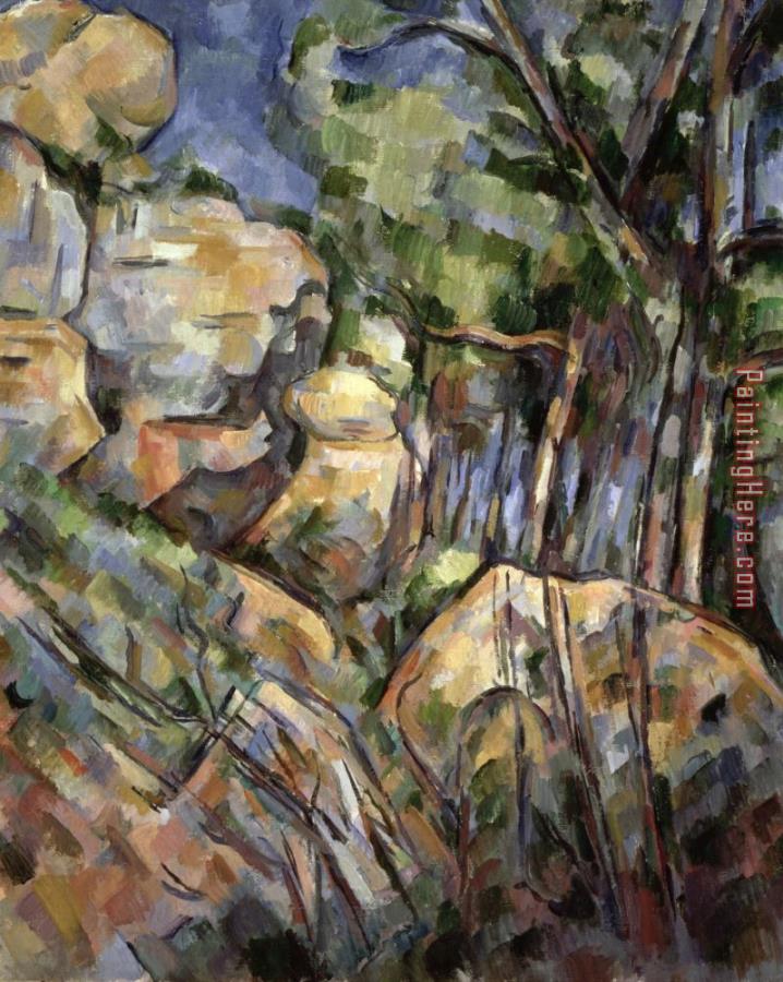 Paul Cezanne Rocks Near The Caves Below The Chateau Noir C 1904 Oil on Canvas